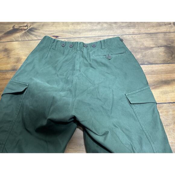 Vintage Swedish Army Ankle Cargo Fatigues Green D92 29x29 - Picture 8 of 12